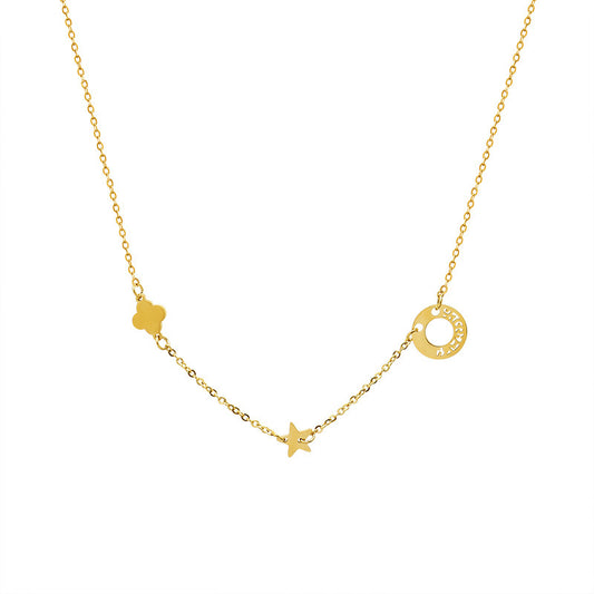 Mystical Titanium Pendant Necklace with Geometric Designs