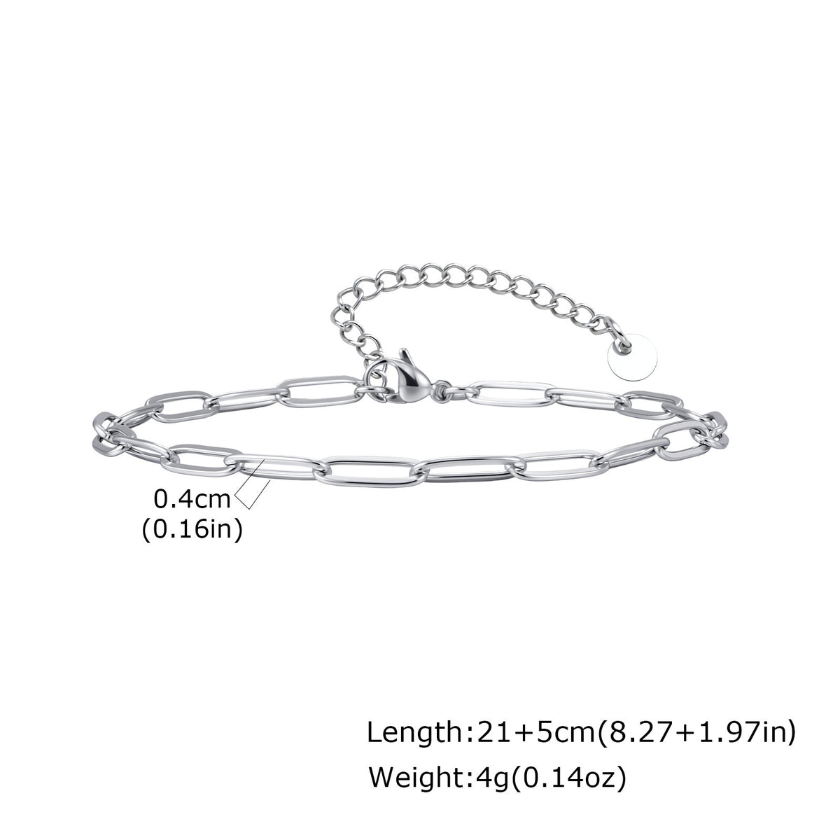 Personalized Creative Long Square Stainless Steel Anklet