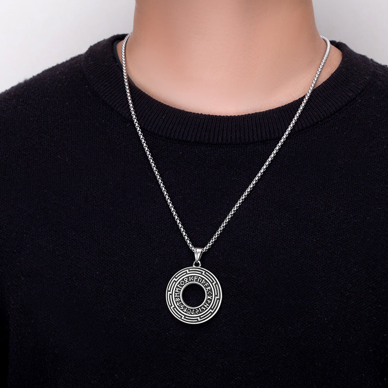 Steel Necklace - Statement Nordic Viking Pendant