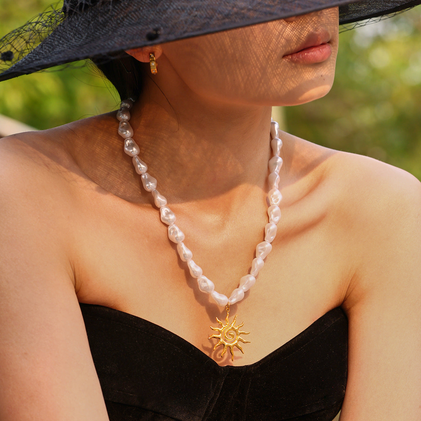 Planderful Clavicle Necklace Baroque Starfish Ocean Women