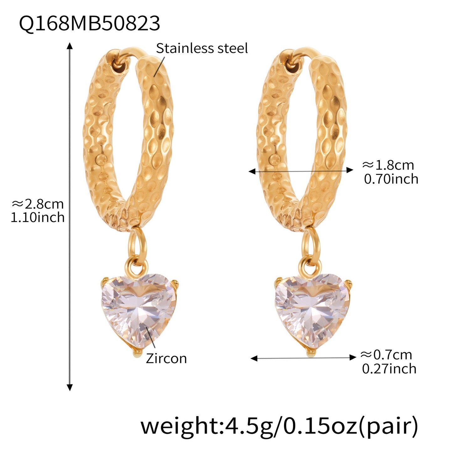 Planderful Zircon Earrings Exquisite Gold Plated For Women
