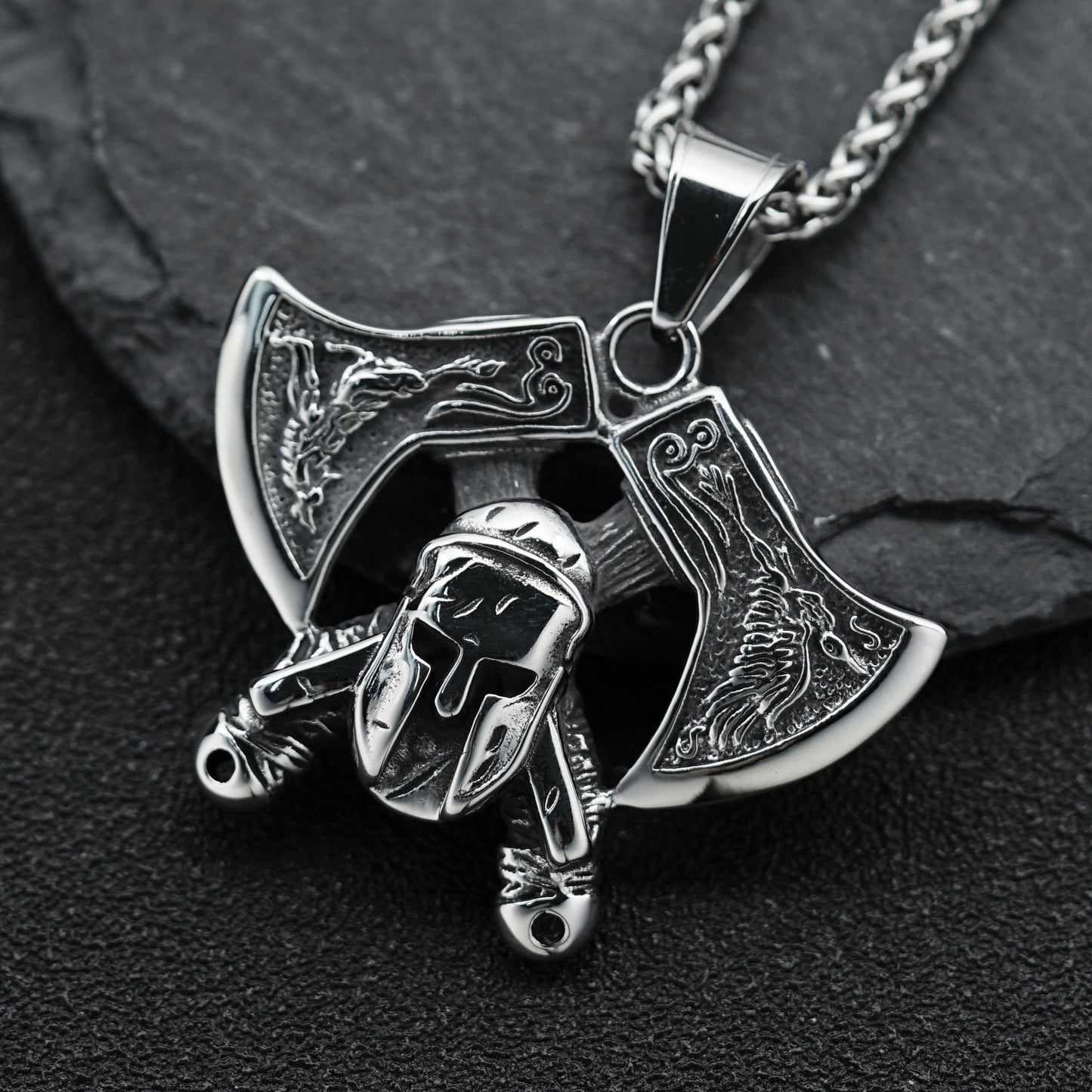 Steel Necklace - Vintage Viking Pendant