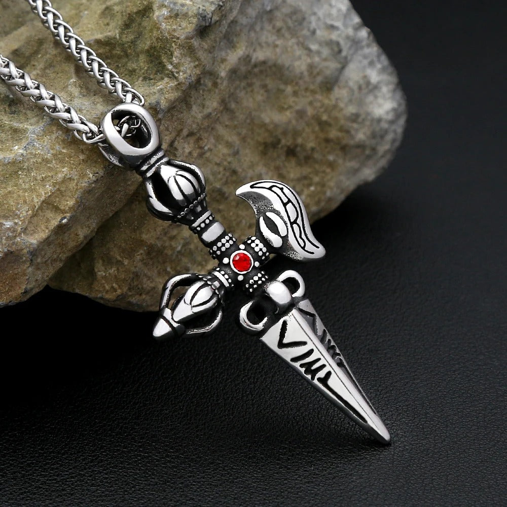 Punk Cross Stainless Steel Men's Pendant Necklace