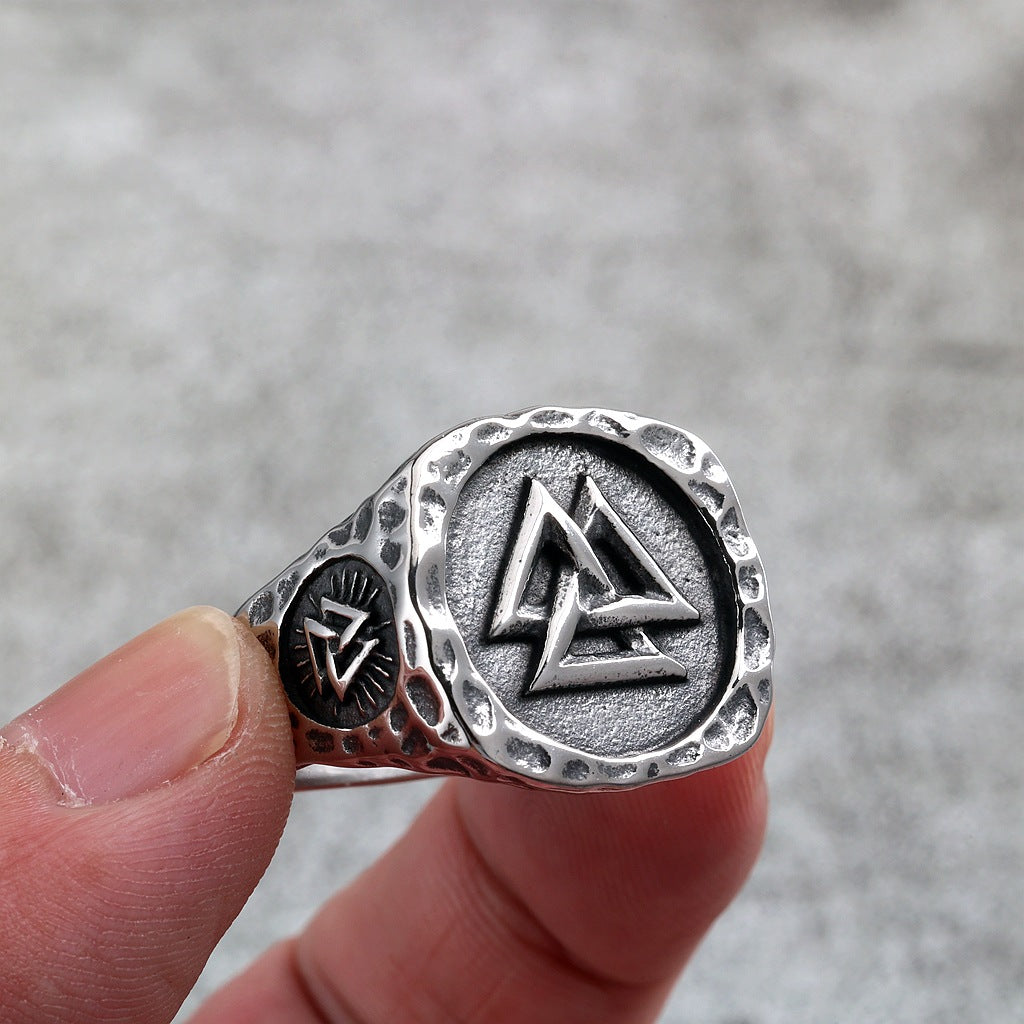 Vintage Viking Stainless Steel Men's Ring