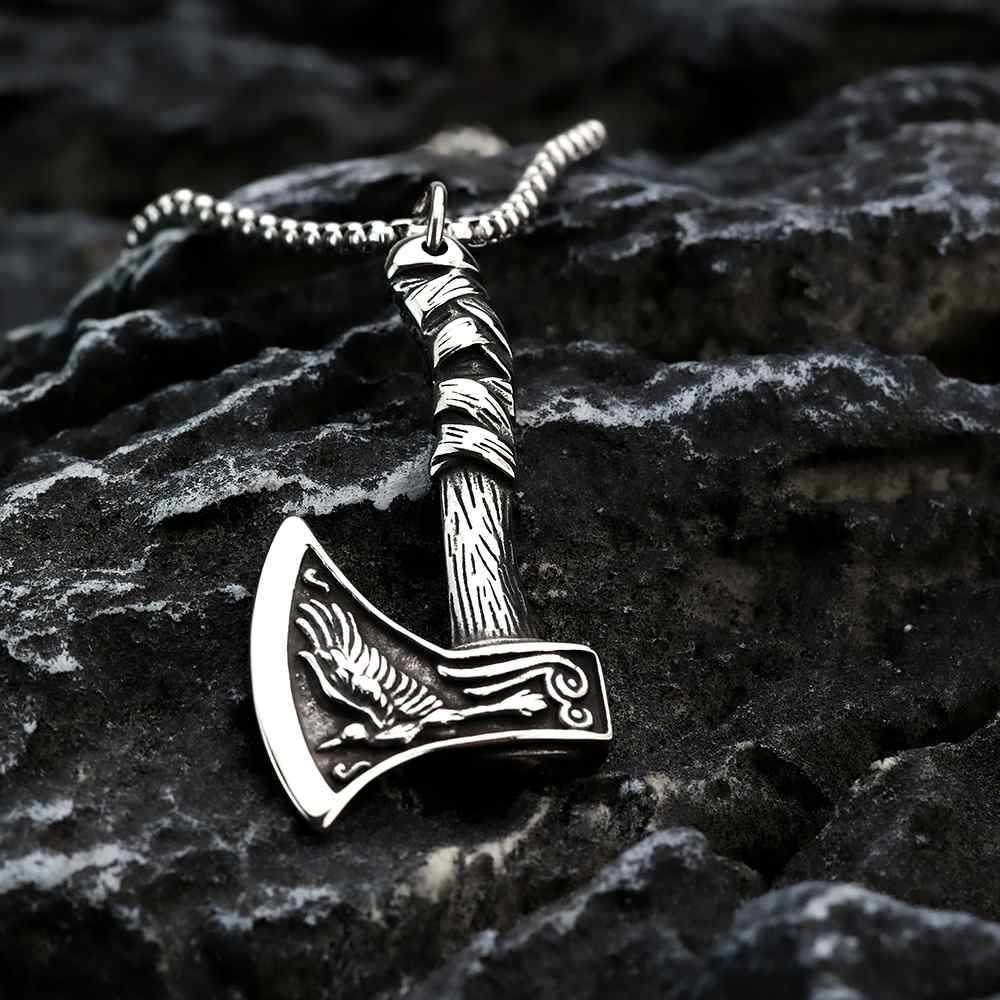 Punk Viking Wolf Stainless Steel Pendant Necklace