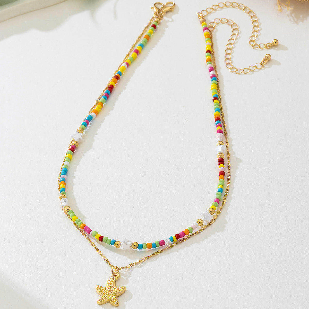 Planderful Vienna Verve Necklace Set – Handmade Beaded Starfish Design