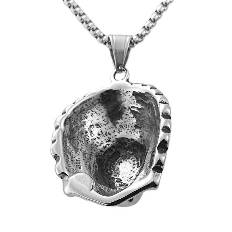 Titanium Steel Vintage Indian Portrait Pendant Necklace for Men - Trendy Punk Style