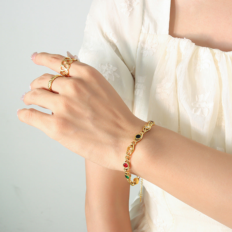 Trendy Copper Jewelry Set with Vibrant Zircon Accents