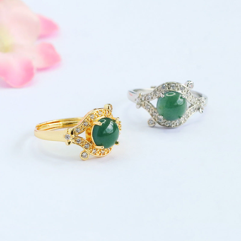 Blue Water Jadeite Dewdrop Ring