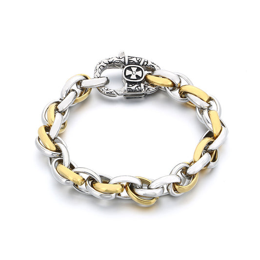 Planderful Titanium Steel Bracelet Gold Silver For Men