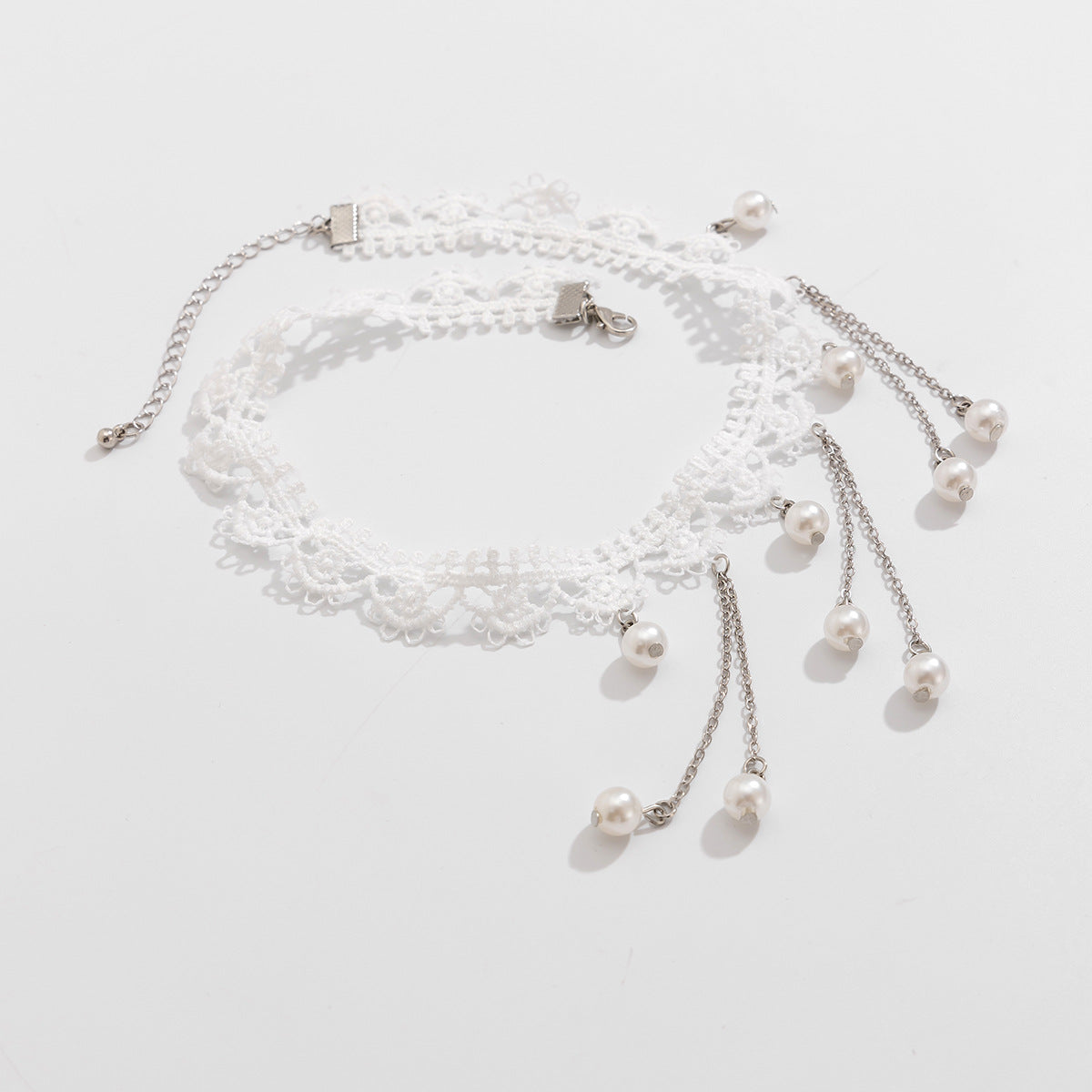 Lace & Pearl-Style Choker Set