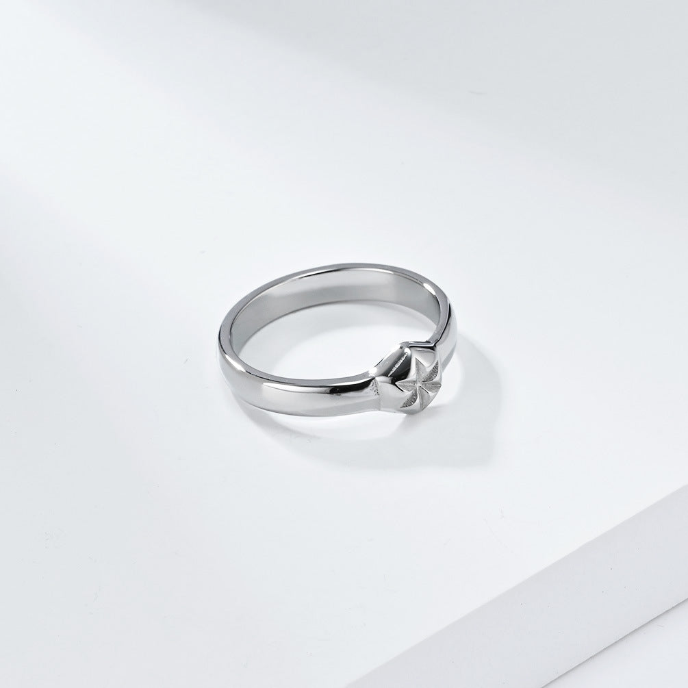 Cross-Border Neutral Style Titanium Steel Women Wedding Ring