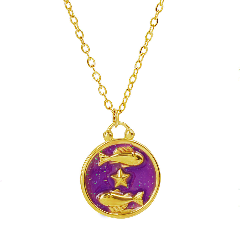 Planderful Jewelry Elegant Constellation Necklace In Stainless Steel For Women Collarbone Chain Everyday Luxury