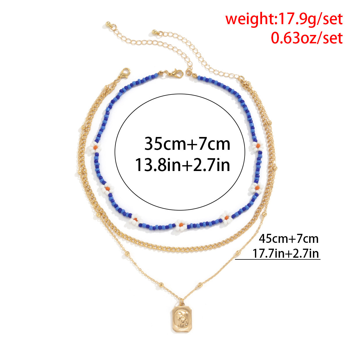 Planderful Vienna Verve Necklace Daisy Mix Portrait Retro Bead Chain For Women Statement Jewelry