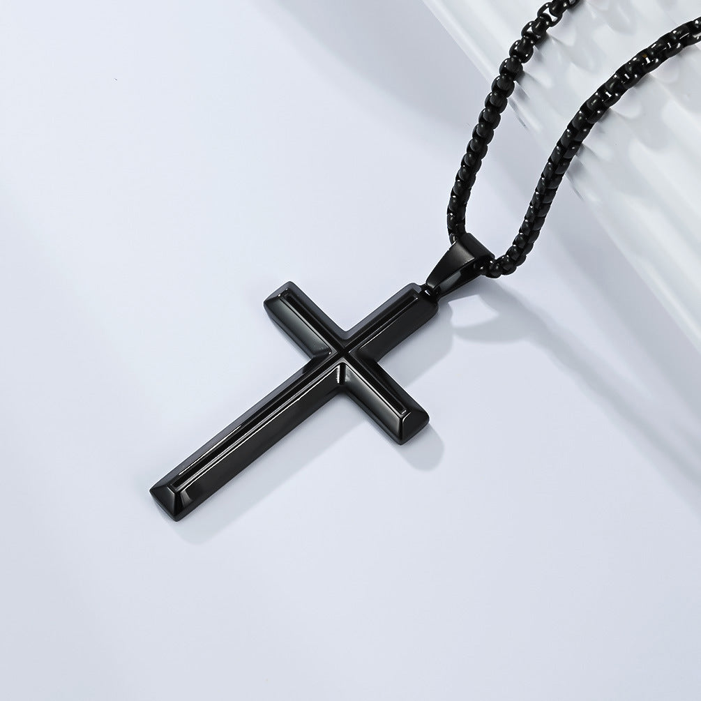 Planderful Everyday Genie Durable Stainless Steel Cross Necklace Unisex Pendant For Men And Women