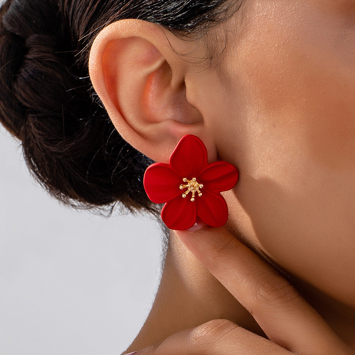 Planderful Vienna Verve Earrings Set – Elegant Luxury Metal Flower Design