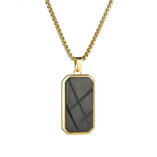 Planderful Military Pendant Necklace Titanium Steel Octagonal Cut For Men Durable European American Design