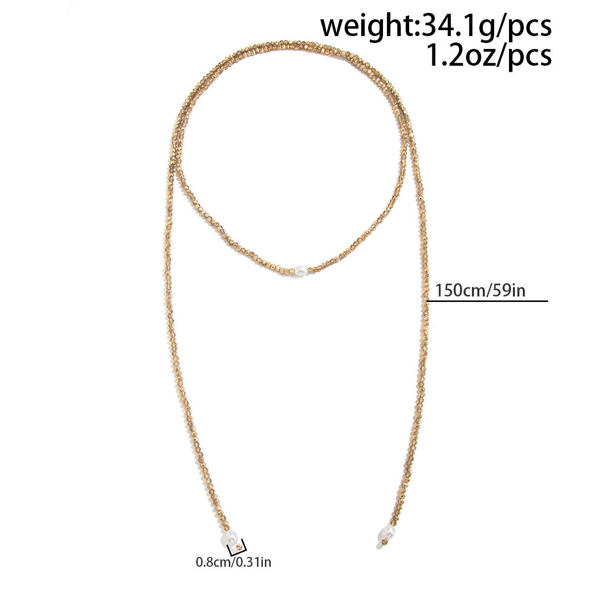 Knotted Pearl Crystal-Style Y-Necklace