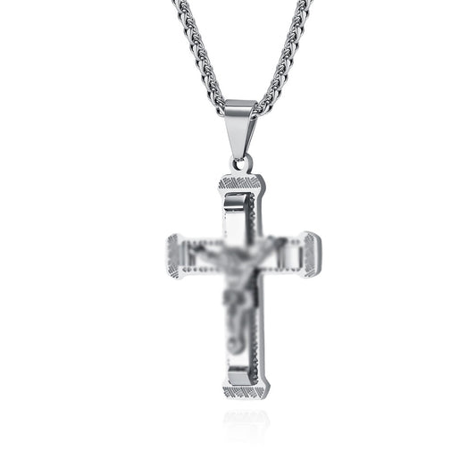 Planderful Hip Hop Cross Necklace Titanium Steel For Men Versatile Pendant Everyday Genie Collection