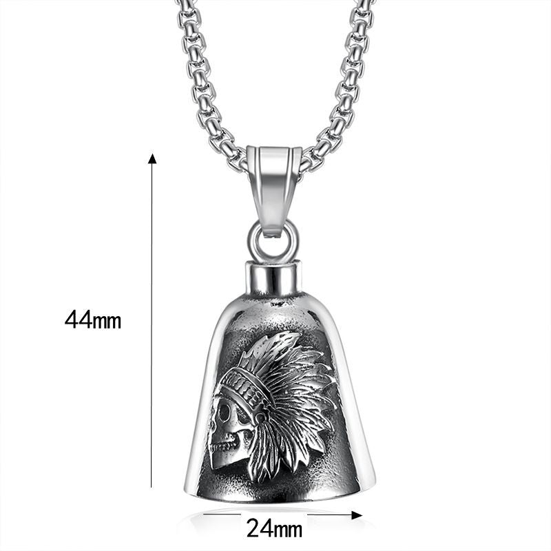 Skull Locomotive Stainless Steel Pendant Necklace