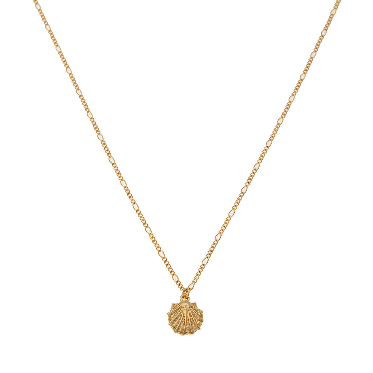 Planderful Vienna Verve Gold Shell Pendant Necklace – Elegant Design for Daily Wear