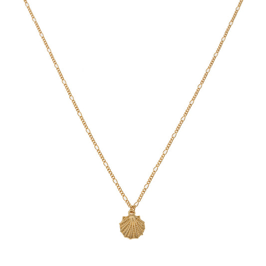 Planderful Vienna Verve Gold Shell Pendant Necklace – Elegant Design for Daily Wear