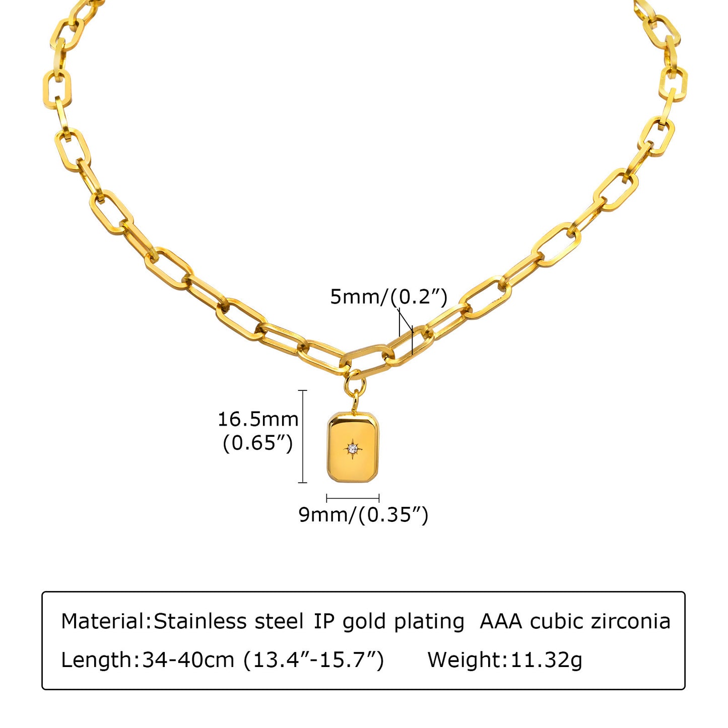 Jewelry Stainless Steel Zircon Octagram Necklace Women's Accessories