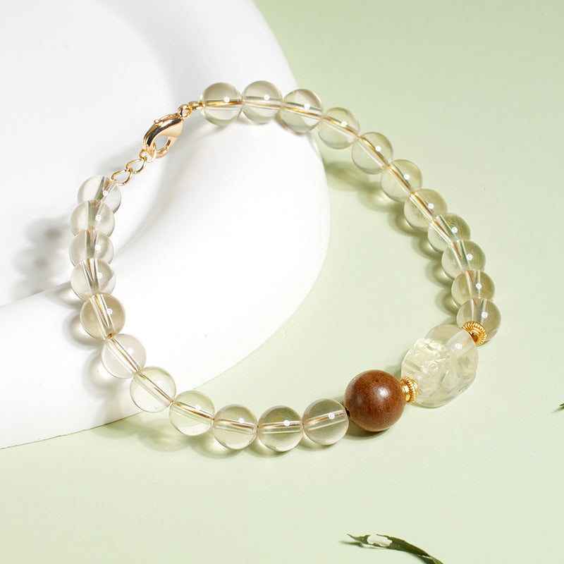Zen Style Natural Citrine Beaded Bracelet Gift for All
