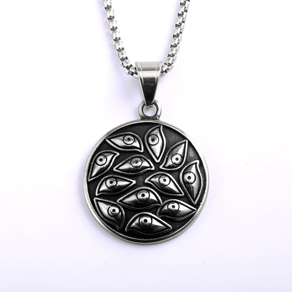 Punk Evil Eye Stainless Steel Pendant Necklace