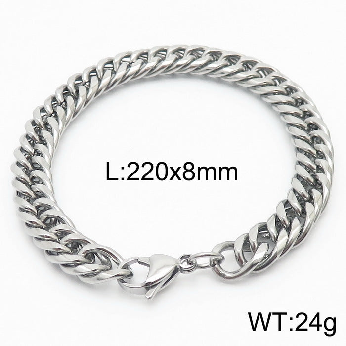 Cool Men's Titanium Steel Does Not Fade Lobster Buckle Bracelet Girls Niche Bracelet A