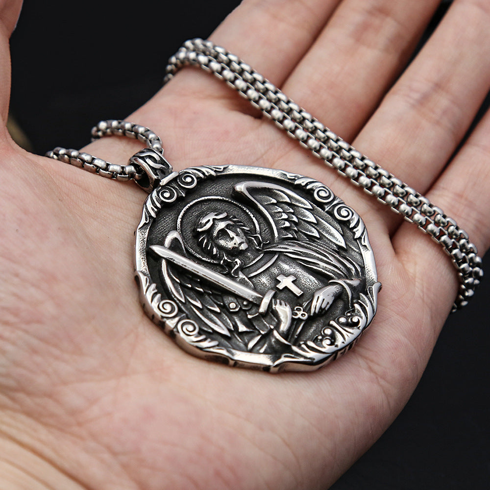 Cross-Border New Personalized Retro Cross Pendant Necklace