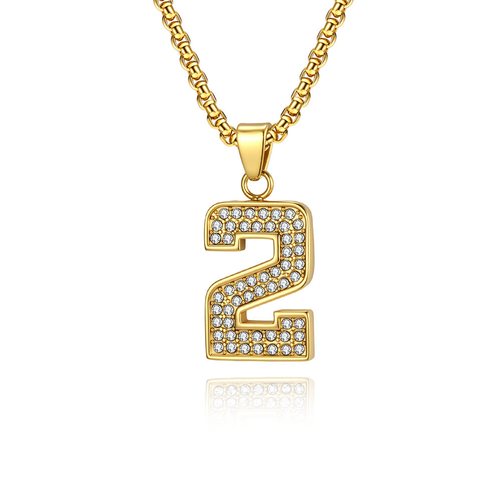 Stainless Steel Number Pendants — Chain Optional