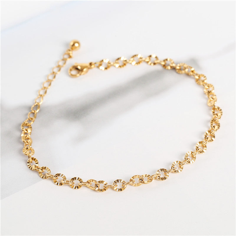 Planderful Jewelry Rose Gold Steel Bracelet Minimalist Baby's Breath Charm Everyday Korean Style