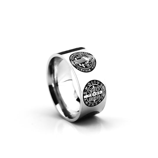 European And American Style Fashion Versatile Saint Ben Masonic Ring