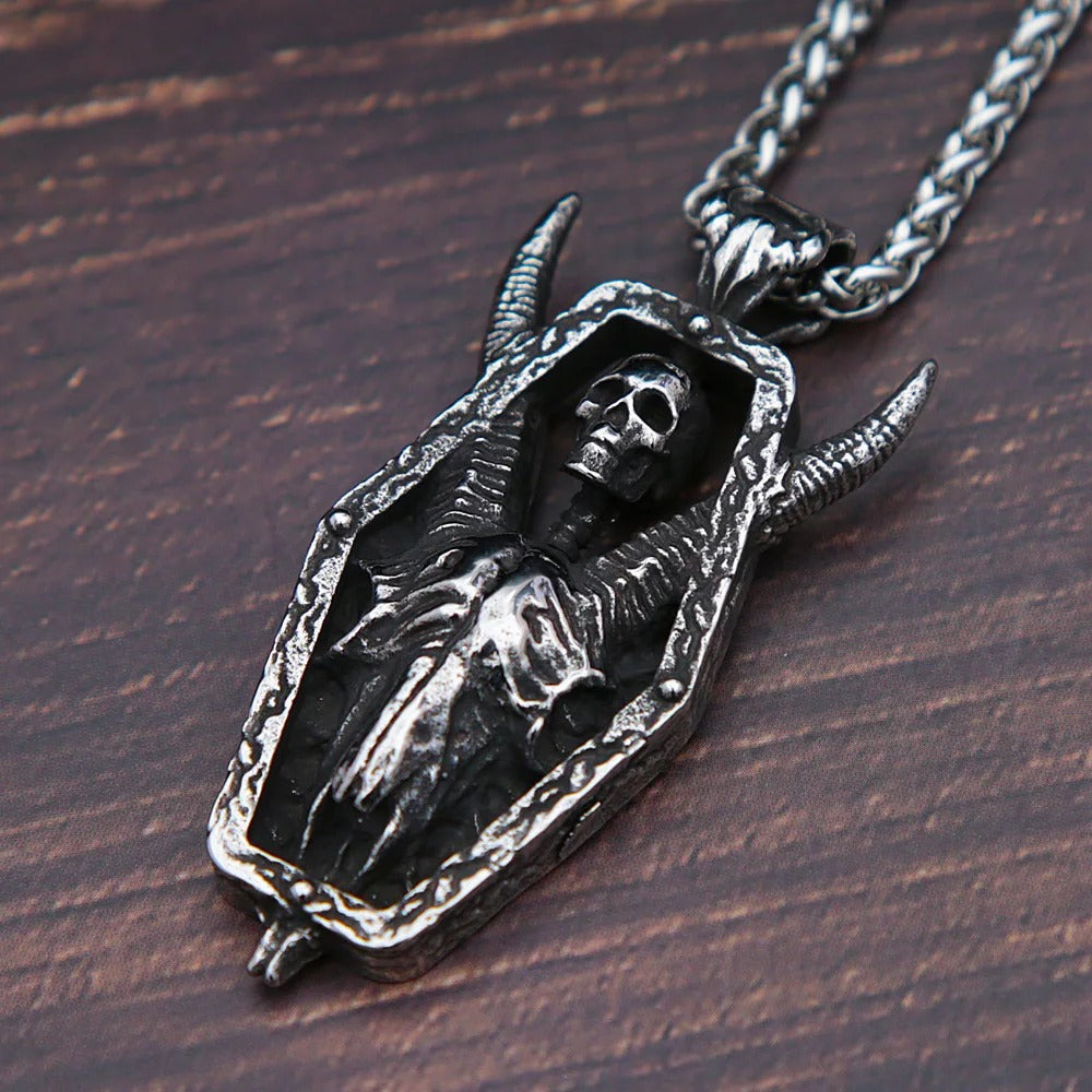 Punk Skull Stainless Steel Men's Pendant Necklace