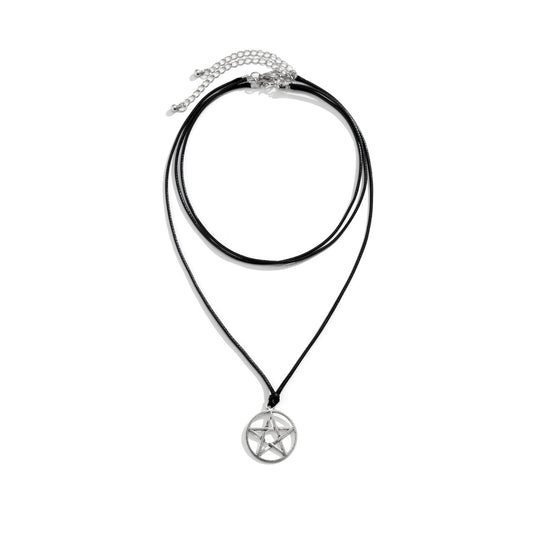 Hollow Star & Cross Necklace Set