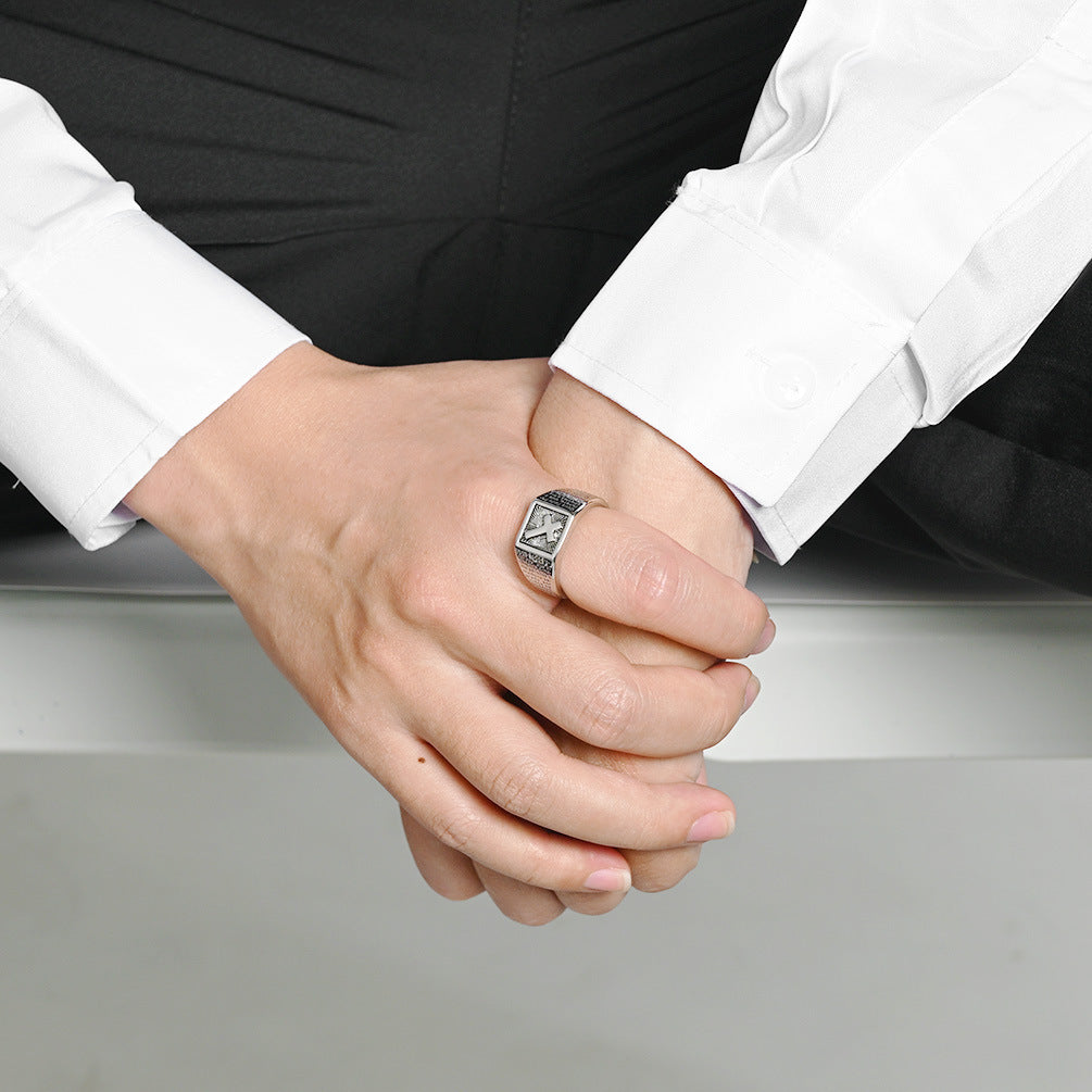 Scripture Cross Vintage Stainless Steel Ring for Men
