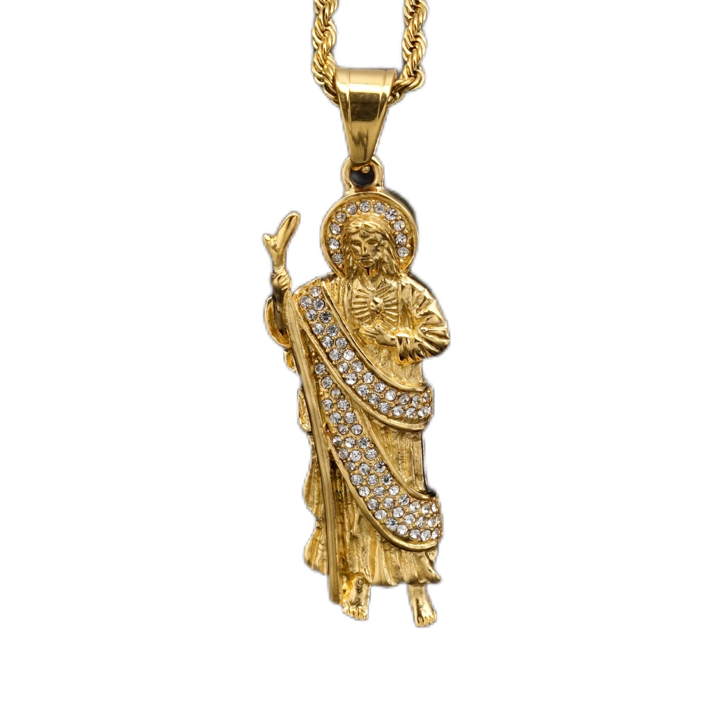 Steel Necklace – Vintage St Jude Pendant