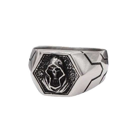 Skull Wizard Titanium Steel Ring