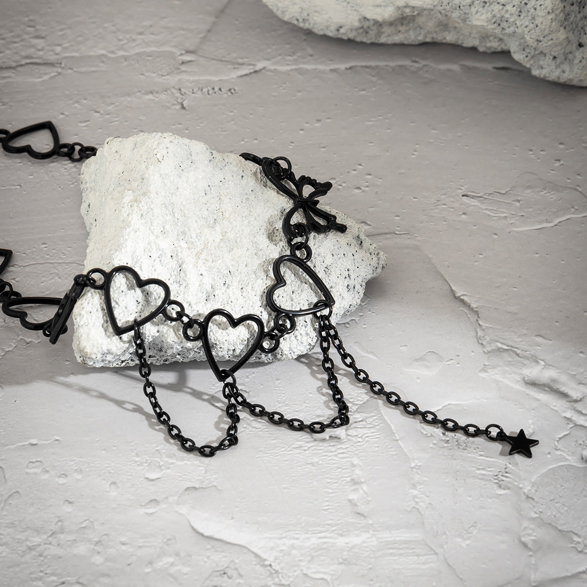 Asymmetrical Heart, Butterfly & Star Necklace
