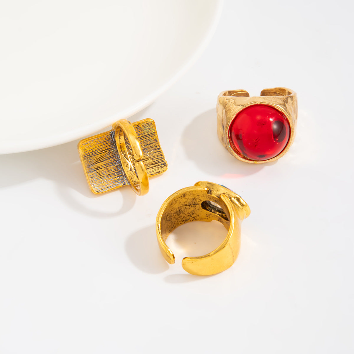 Planderful Vienna Verve Personalized Geometric Ring With Opening Colorful Faceted Zircon For Fashion Forward Women