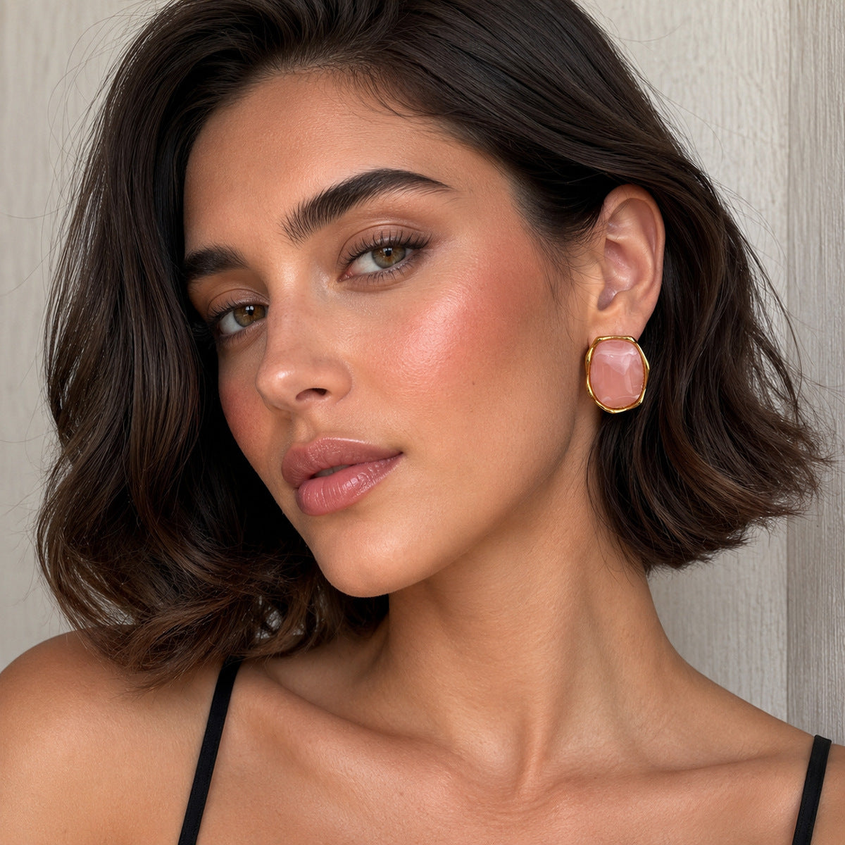 Planderful Vienna Verve Stainless Steel Irregular Concave Convex Stud Earrings For Women Geometric Statement Jewelry