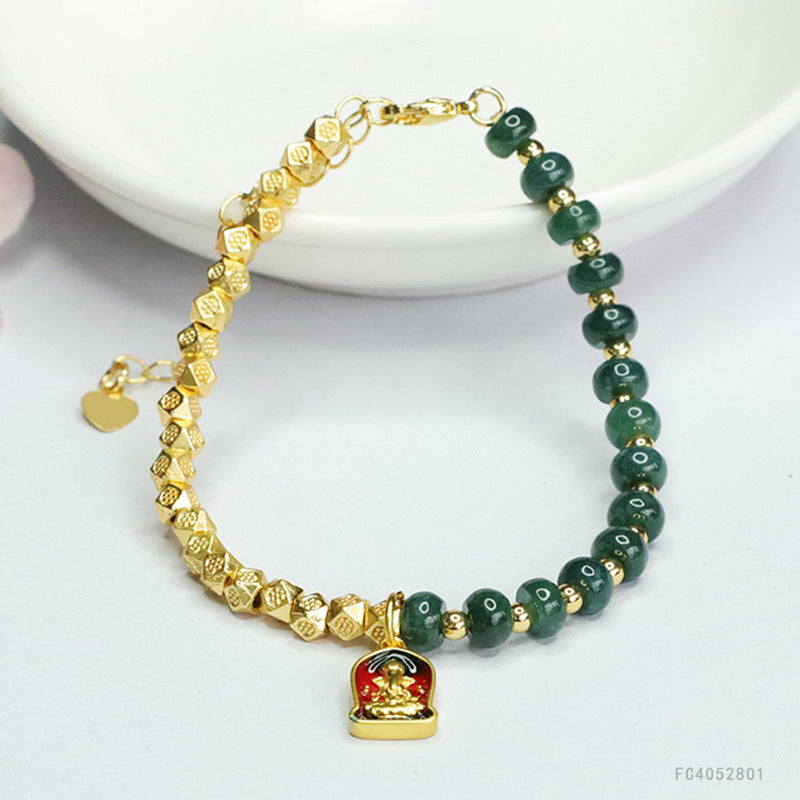 Blue Water Jadeite Abacus Bead Style 2 Bracelet