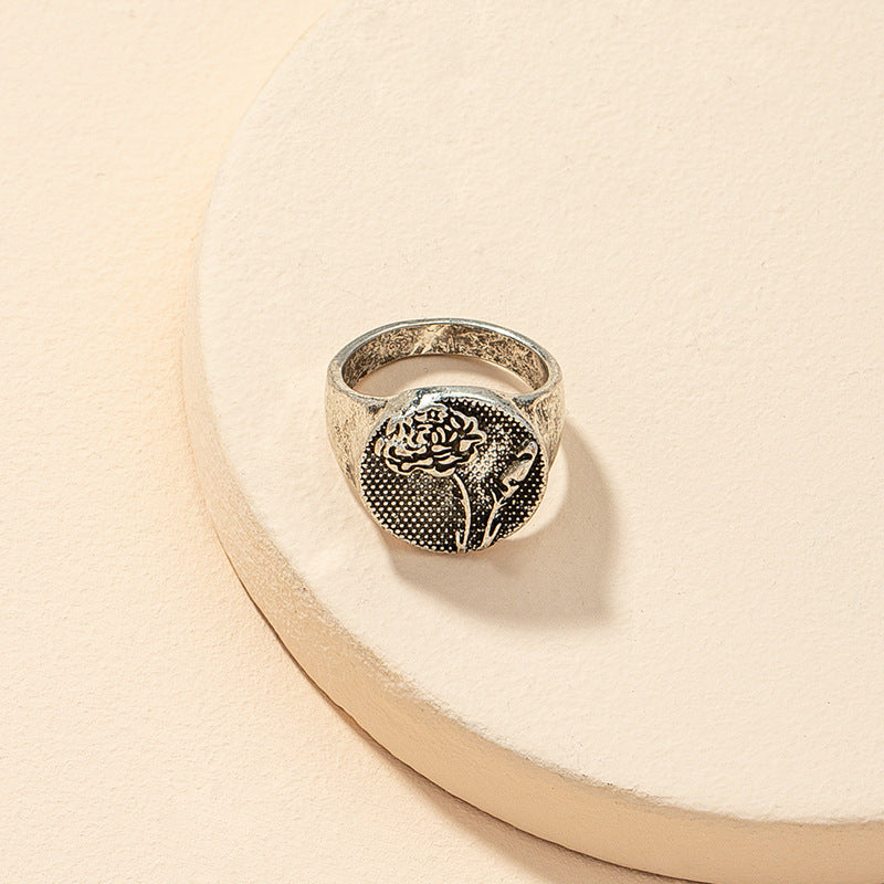 Vintage Vienna Verve Handcrafted Floral Ring - Metal Jewelry Piece