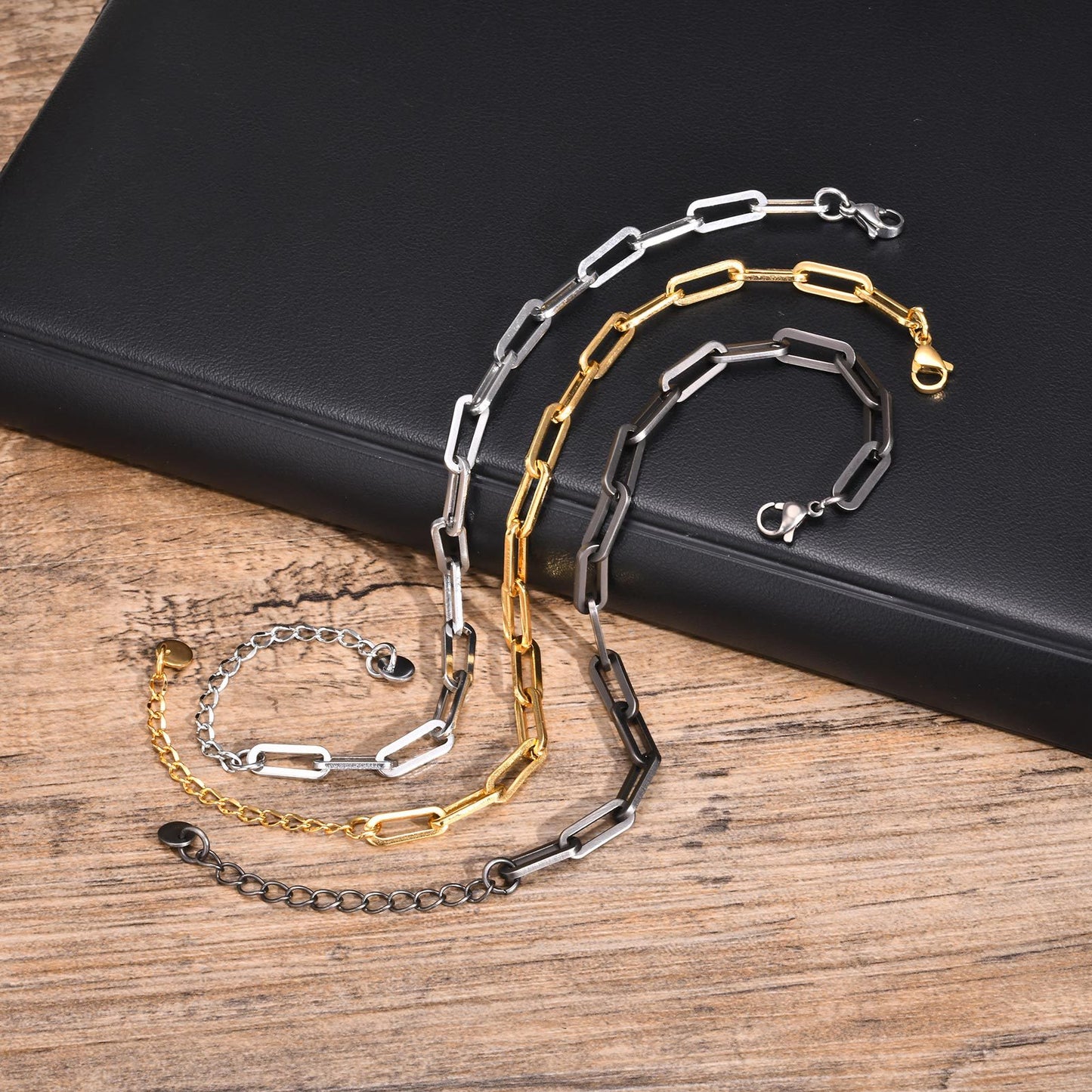 Men's Fashion Bracelet Steel Color Cross Chain Jewelry for Men