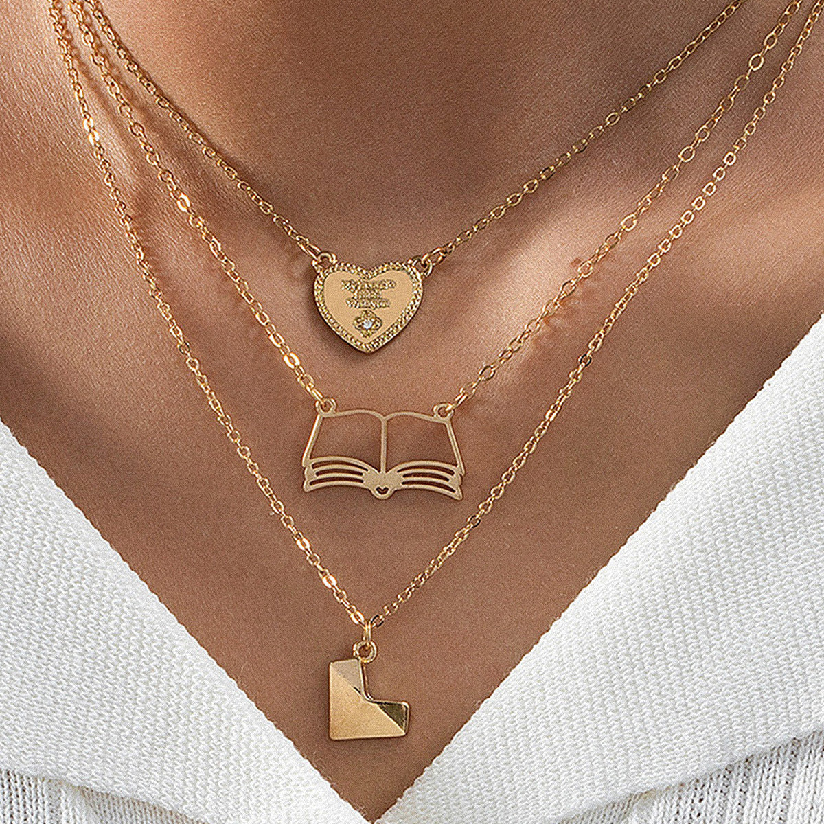 Planderful Vienna Verve Necklace Set – Exquisite Three-Dimensional Heart Design