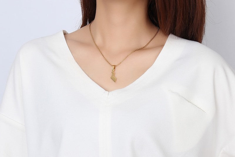 Jewelry Necklace 25.5CM Stainless Steel Lightning Tail Pendant