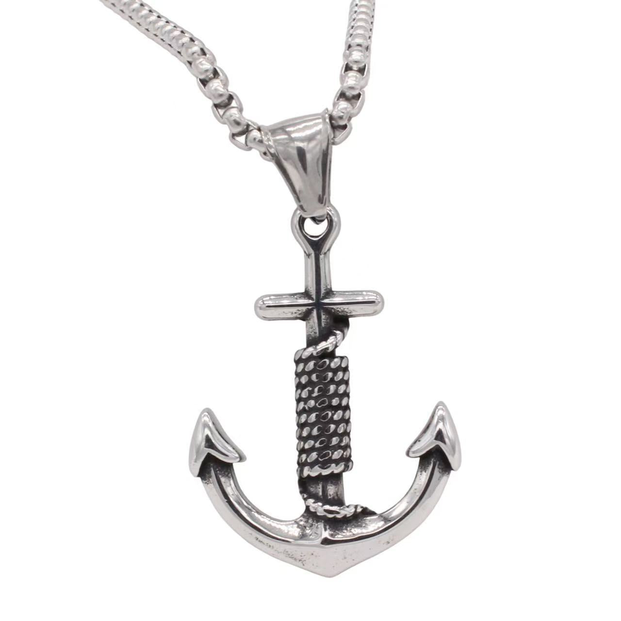 Planderful Titanium Steel Boat Anchor Pendant Unisex Retro Charm Durability For Men And Women