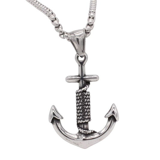 Planderful Titanium Steel Boat Anchor Pendant Unisex Retro Charm Durability For Men And Women