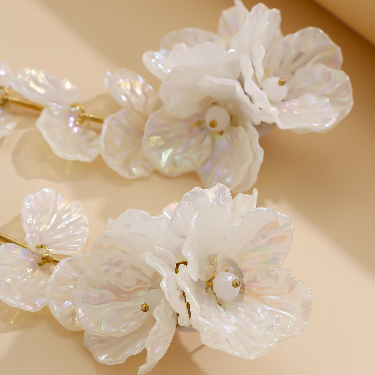 Planderful Vienna Verve 3D Floral Tassel Earrings For Women Colorful Scallop Design
